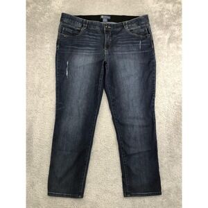Democracy Jeans Womens 22W (42x29.5) Blue Straight Ab solution Distressed